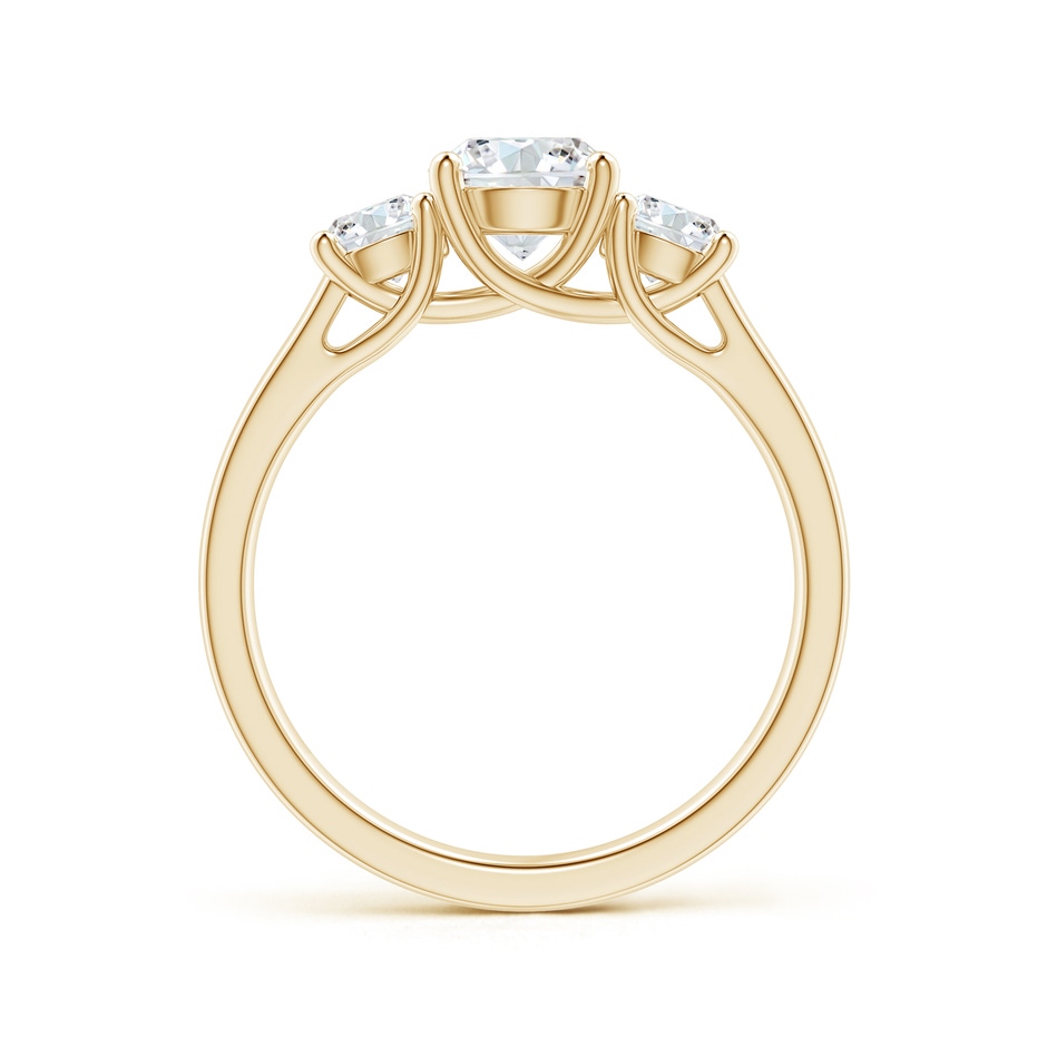 6.5mm GVS2 Three Stone Round Diamond Trellis Engagement Ring in Yellow Gold side-1