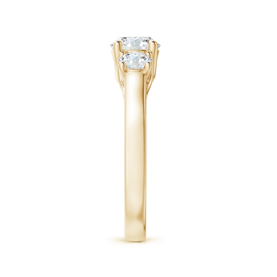 6.5mm GVS2 Three Stone Round Diamond Trellis Engagement Ring in Yellow Gold side-2