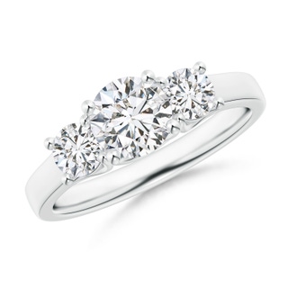 6.5mm HSI2 Three Stone Round Diamond Trellis Engagement Ring in P950 Platinum