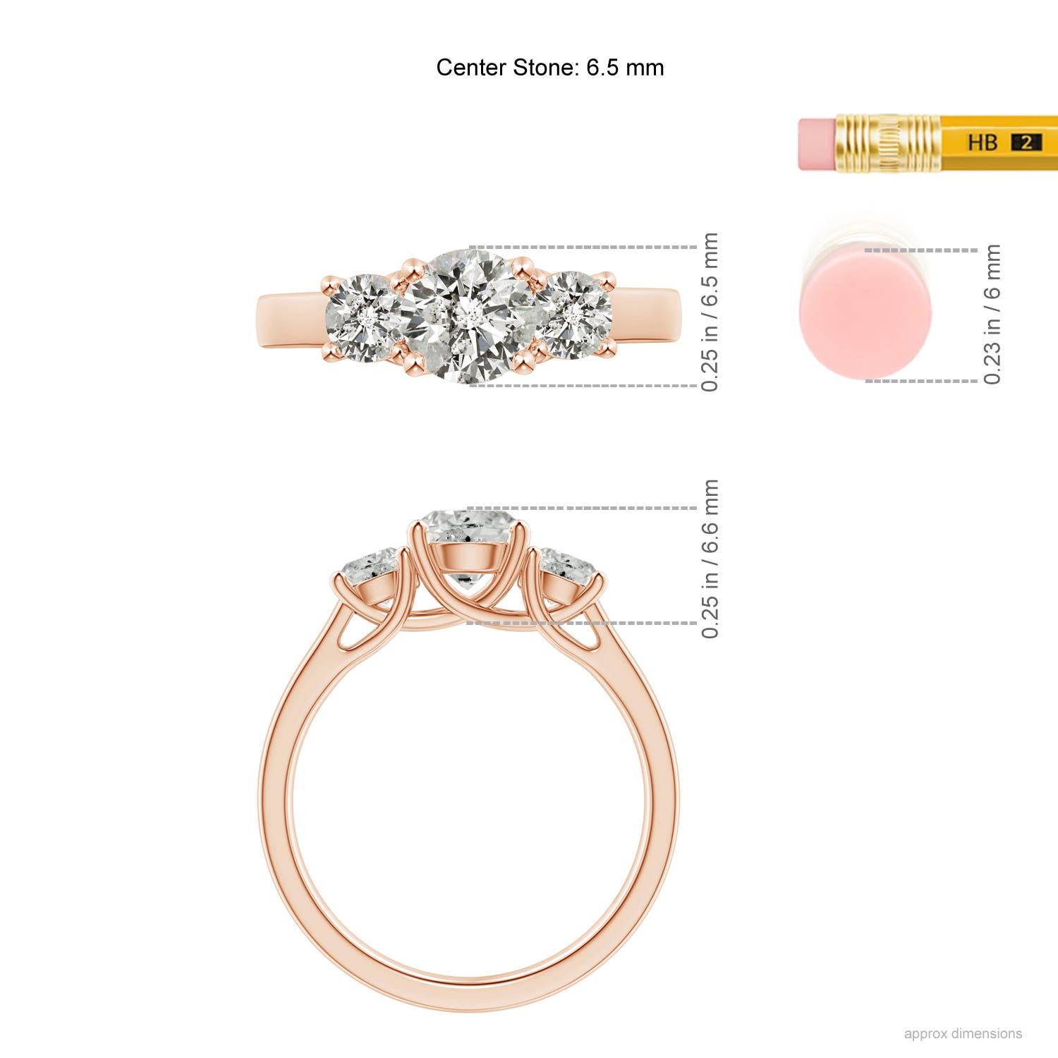 K, I3 / 2.13 CT / 14 KT Rose Gold