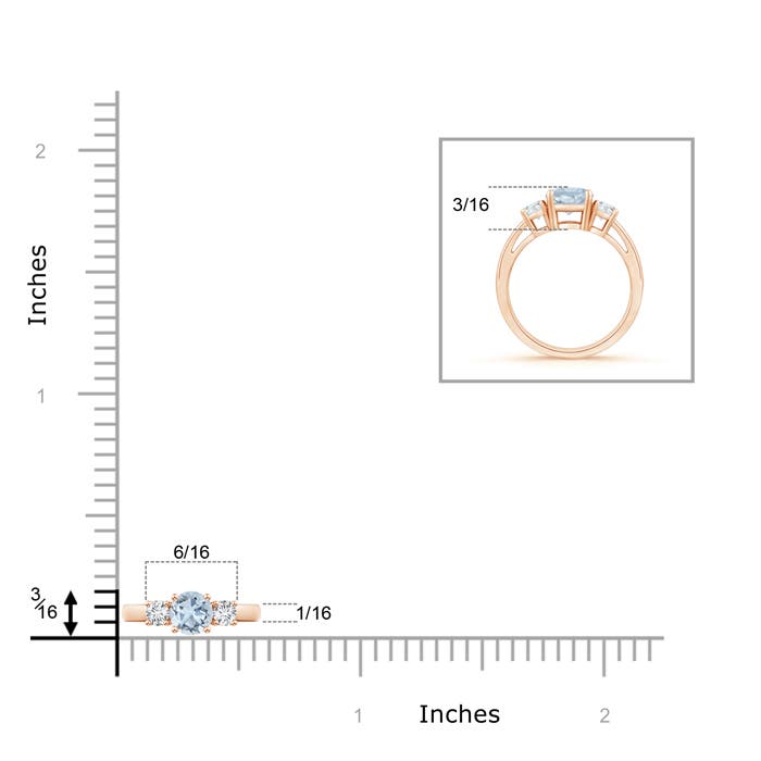 A - Aquamarine / 0.49 CT / 14 KT Rose Gold