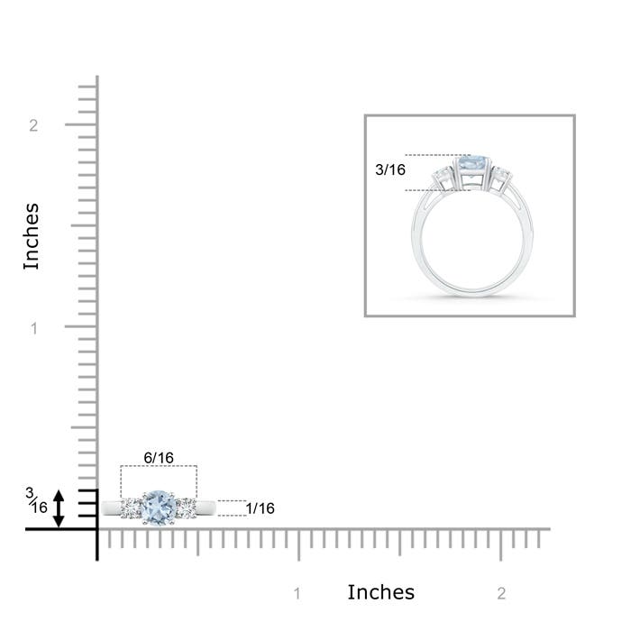 A - Aquamarine / 0.49 CT / 14 KT White Gold