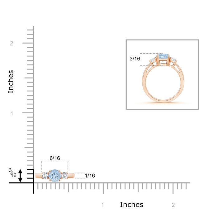 AA - Aquamarine / 0.49 CT / 14 KT Rose Gold