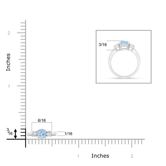 AA - Aquamarine / 0.49 CT / 14 KT White Gold