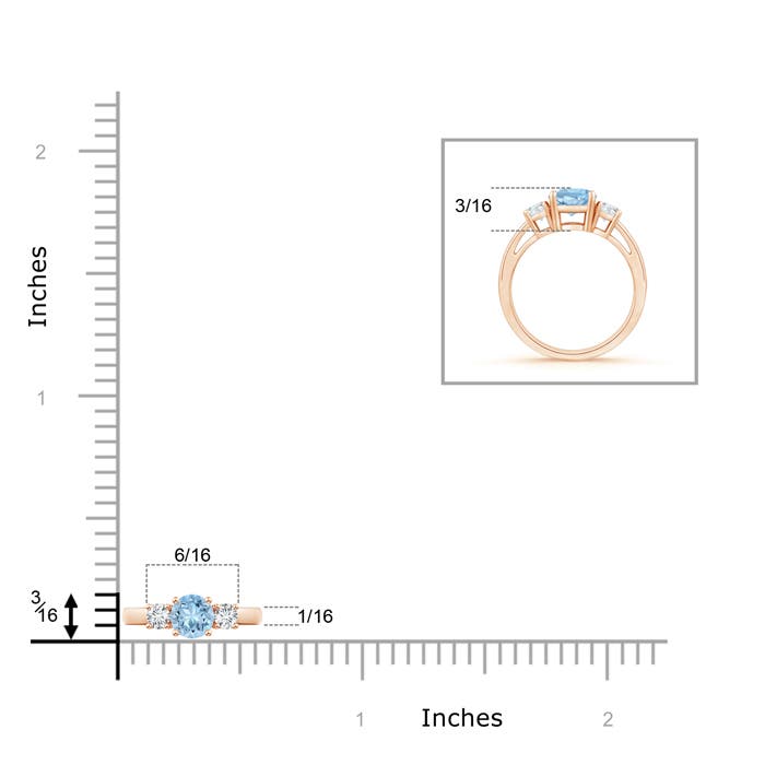 AAA - Aquamarine / 0.49 CT / 14 KT Rose Gold