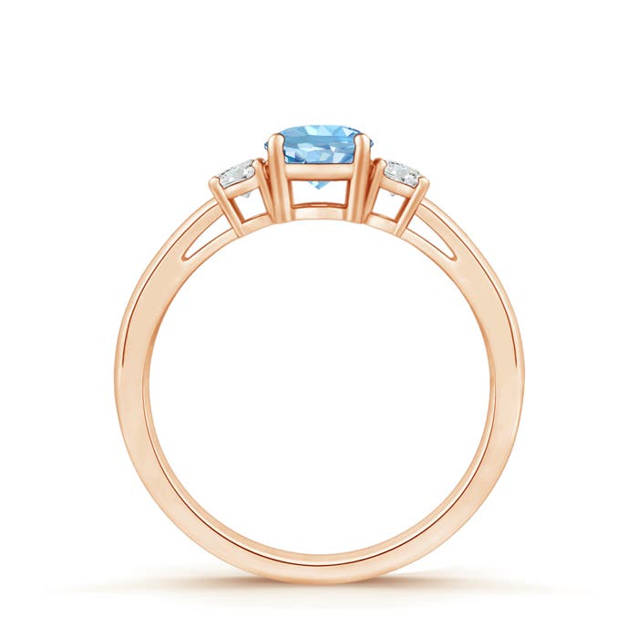 AAAA - Aquamarine / 0.49 CT / 14 KT Rose Gold