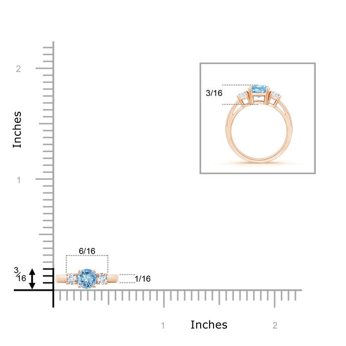 AAAA - Aquamarine / 0.49 CT / 14 KT Rose Gold