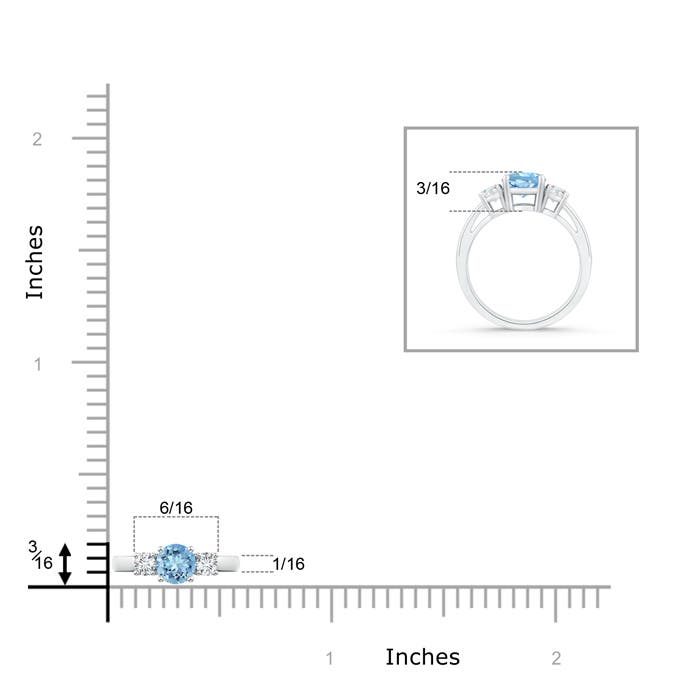 AAAA - Aquamarine / 0.49 CT / 14 KT White Gold