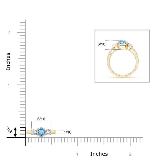 AAAA - Aquamarine / 0.49 CT / 14 KT Yellow Gold