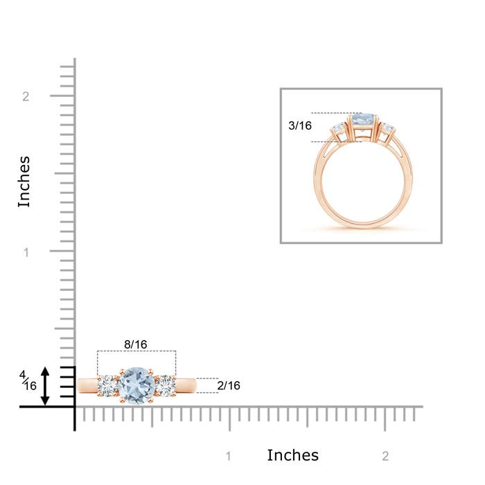 A - Aquamarine / 0.93 CT / 14 KT Rose Gold