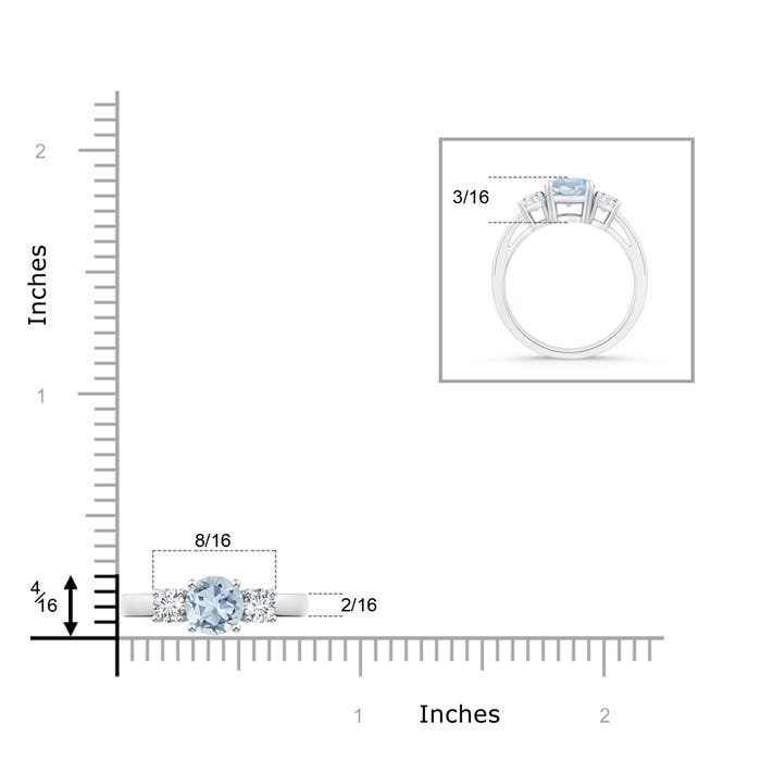 A - Aquamarine / 0.93 CT / 14 KT White Gold