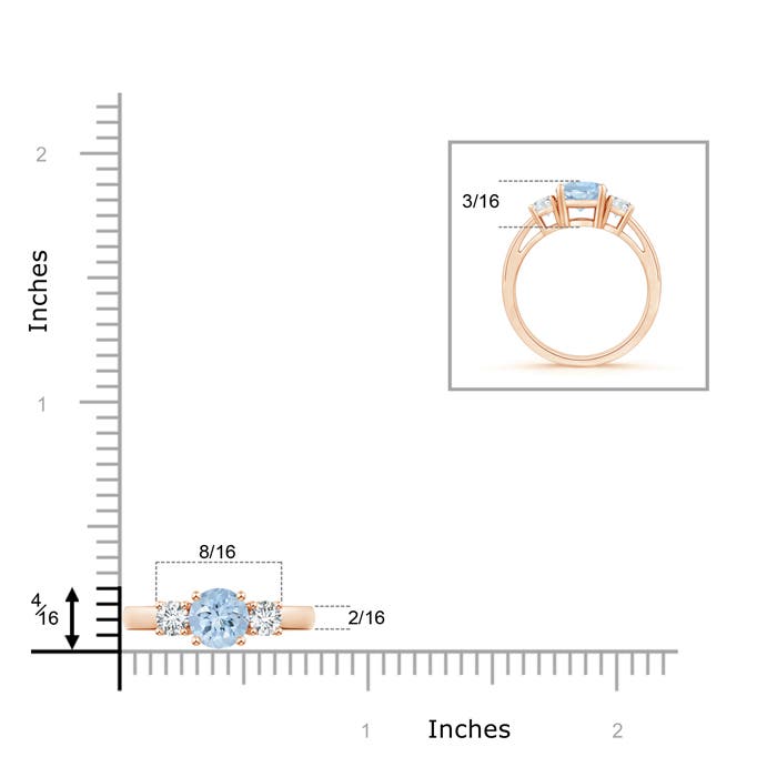 AA - Aquamarine / 0.93 CT / 14 KT Rose Gold