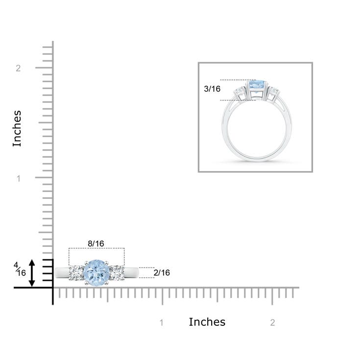 AA - Aquamarine / 0.93 CT / 14 KT White Gold