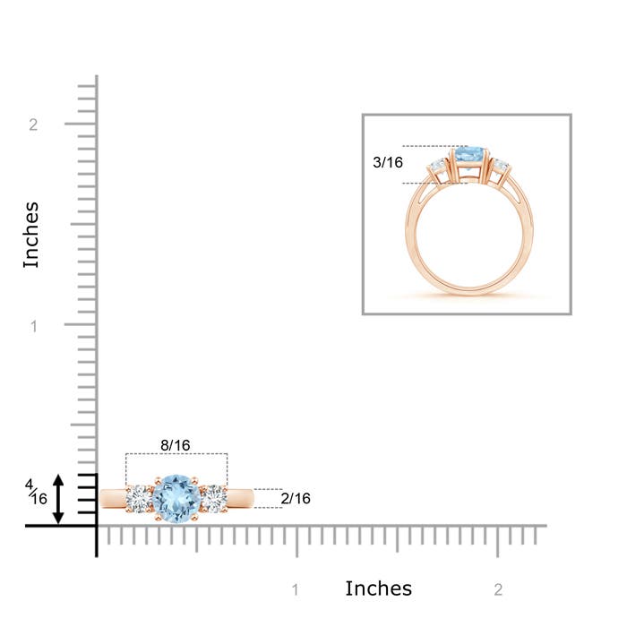 AAA - Aquamarine / 0.93 CT / 14 KT Rose Gold