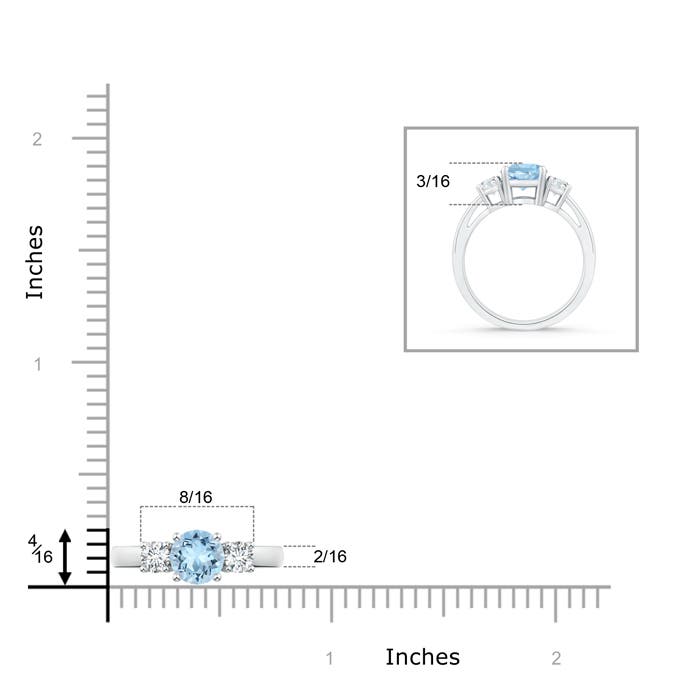 AAA - Aquamarine / 0.93 CT / 14 KT White Gold