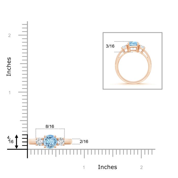 AAAA - Aquamarine / 0.93 CT / 14 KT Rose Gold