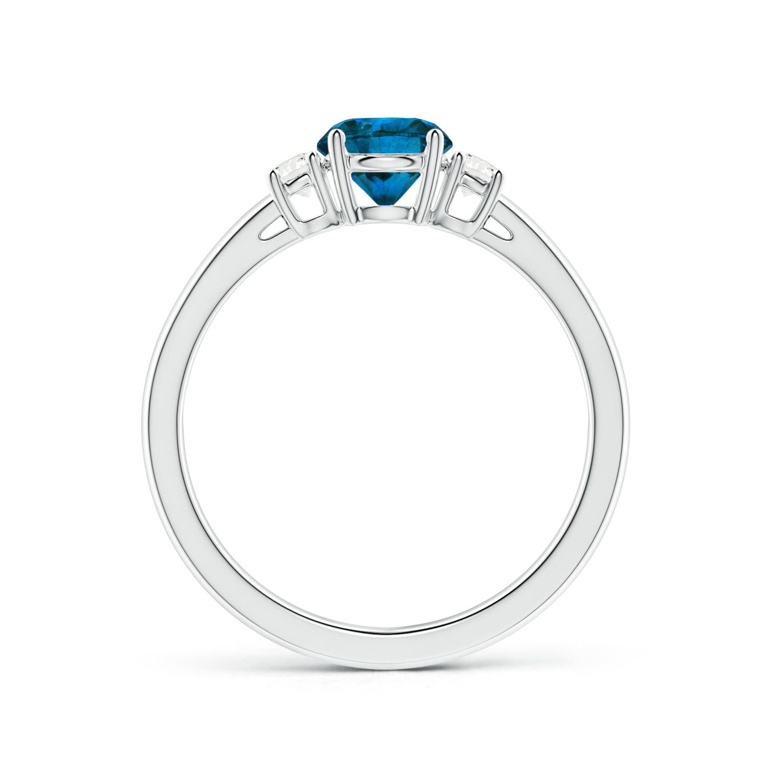 Angara Round Enhanced Blue & White Diamond Ring in 14K Solid Gold (5.5MM) - Picture 12 of 40