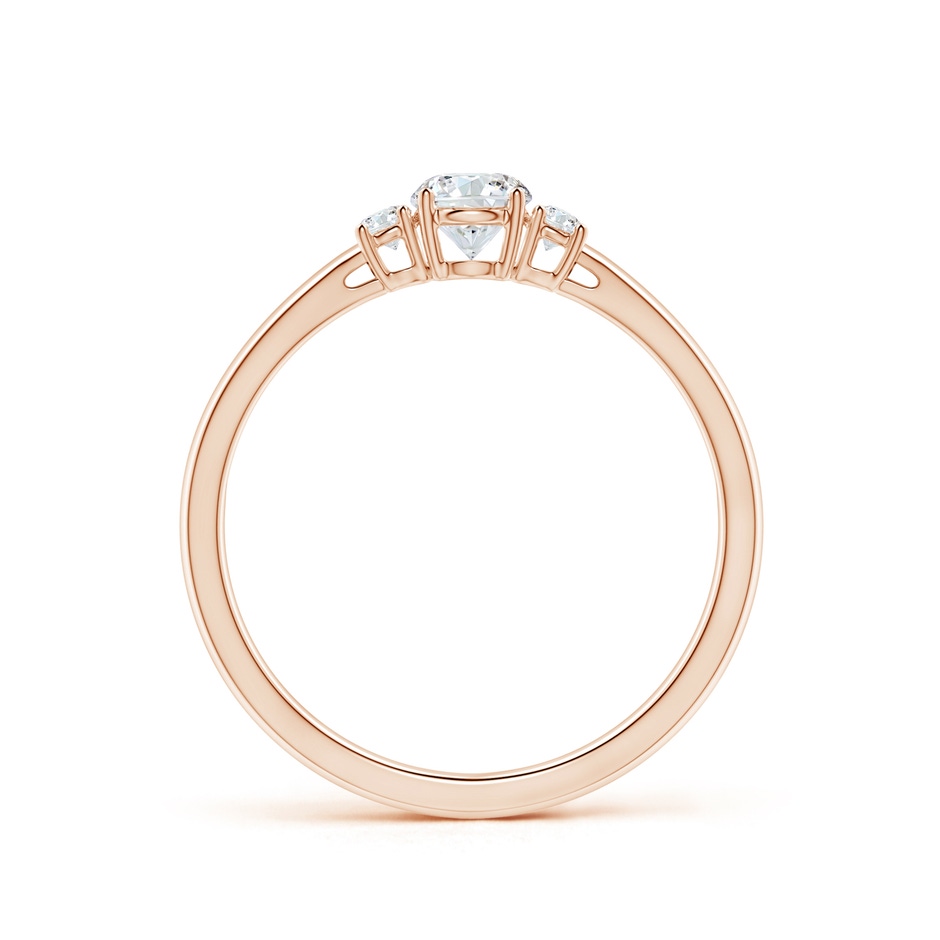4.1mm GVS2 Round Diamond Three Stone Engagement Ring in 9K Rose Gold side 199