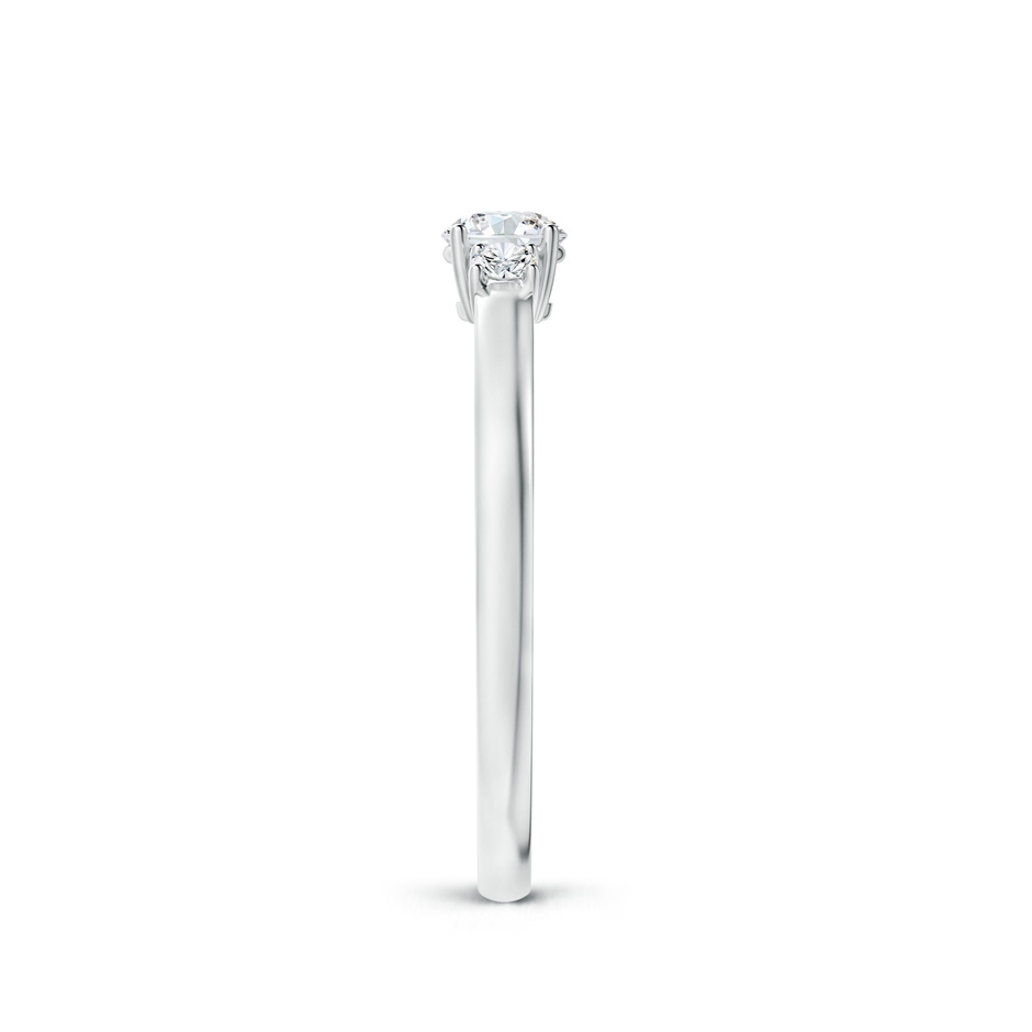 4.1mm GVS2 Round Diamond Three Stone Engagement Ring in White Gold side 299