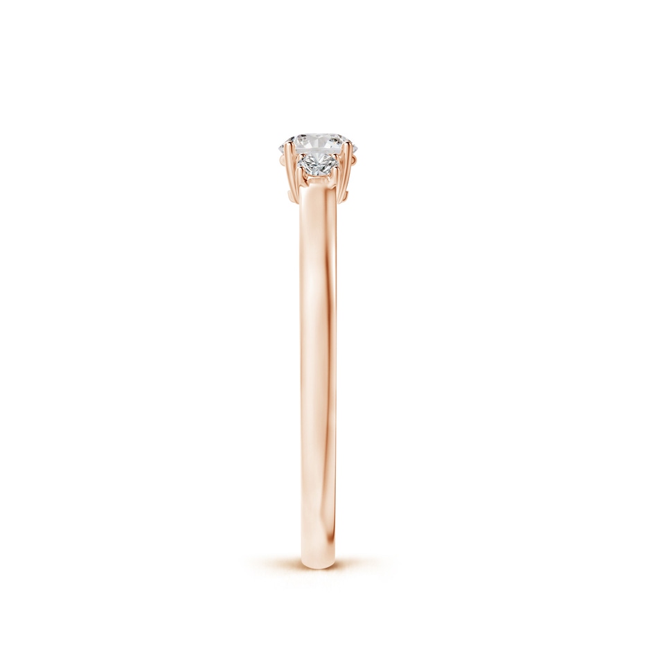 4.1mm IJI1I2 Round Diamond Three Stone Engagement Ring in Rose Gold side 299