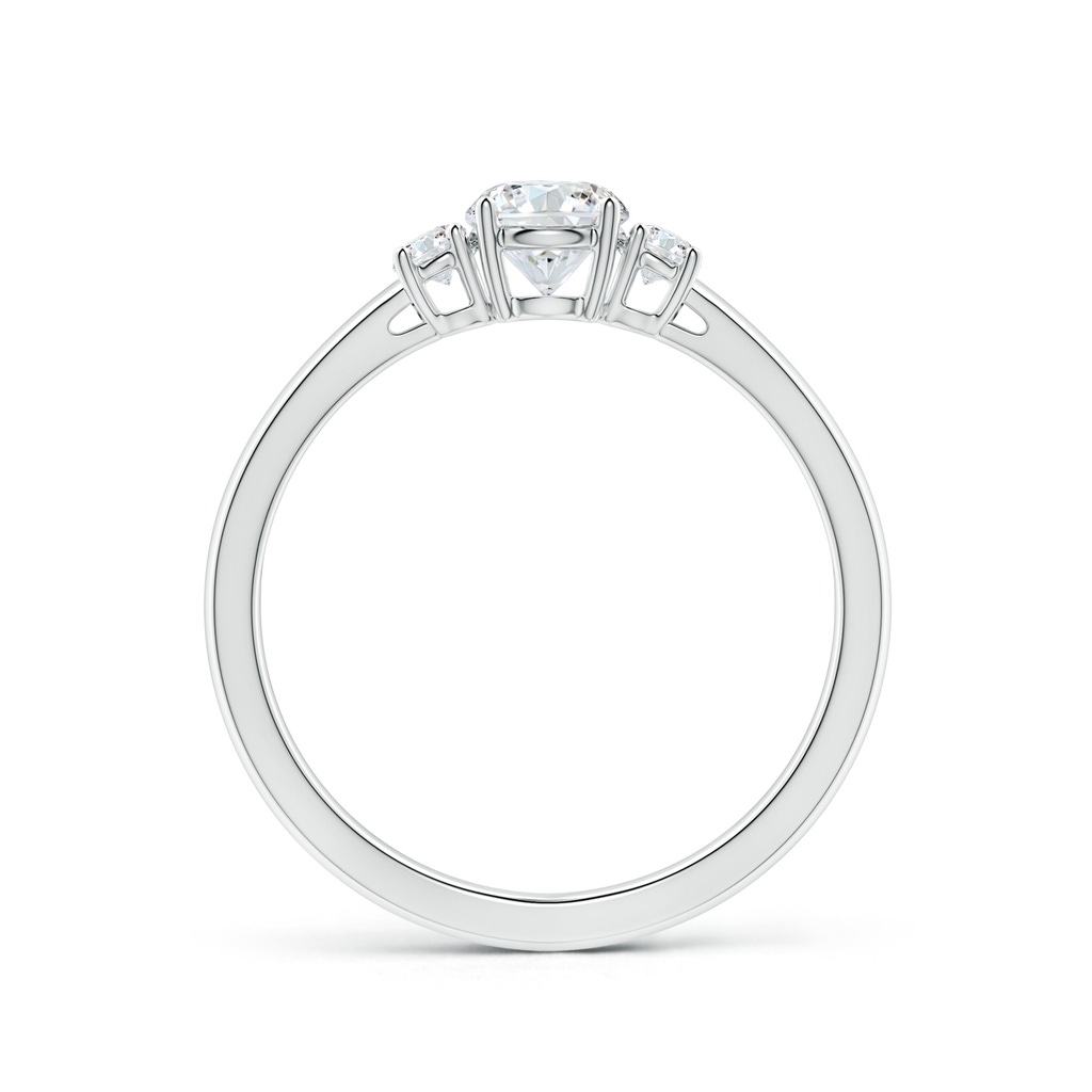 4.8mm GVS2 Round Diamond Three Stone Engagement Ring in P950 Platinum Side 199