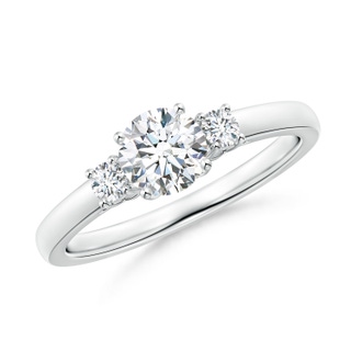 5.5mm GVS2 Round Diamond Three Stone Engagement Ring in P950 Platinum