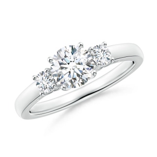 6mm GVS2 Round Diamond Three Stone Engagement Ring in 9K White Gold