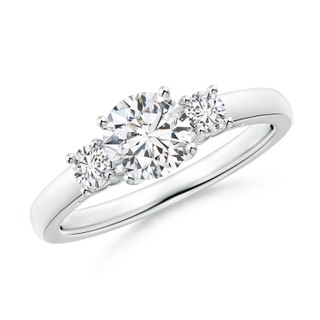 6mm HSI2 Round Diamond Three Stone Engagement Ring in P950 Platinum