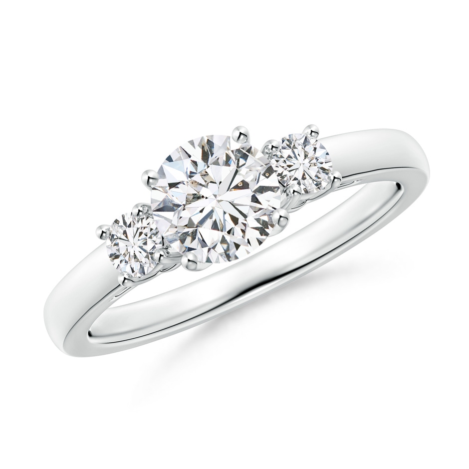 6mm HSI2 Round Diamond Three Stone Engagement Ring in White Gold 