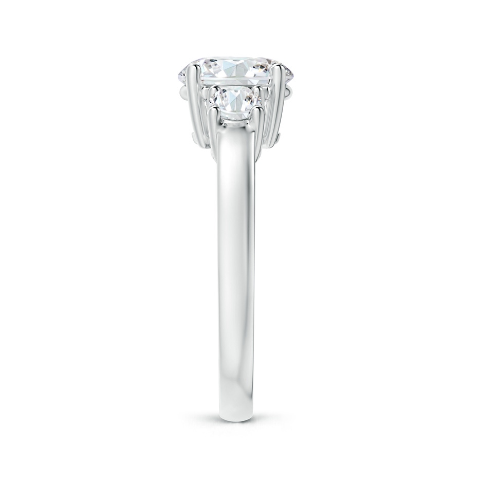 7.8mm GVS2 Round Diamond Three Stone Engagement Ring in P950 Platinum side 299