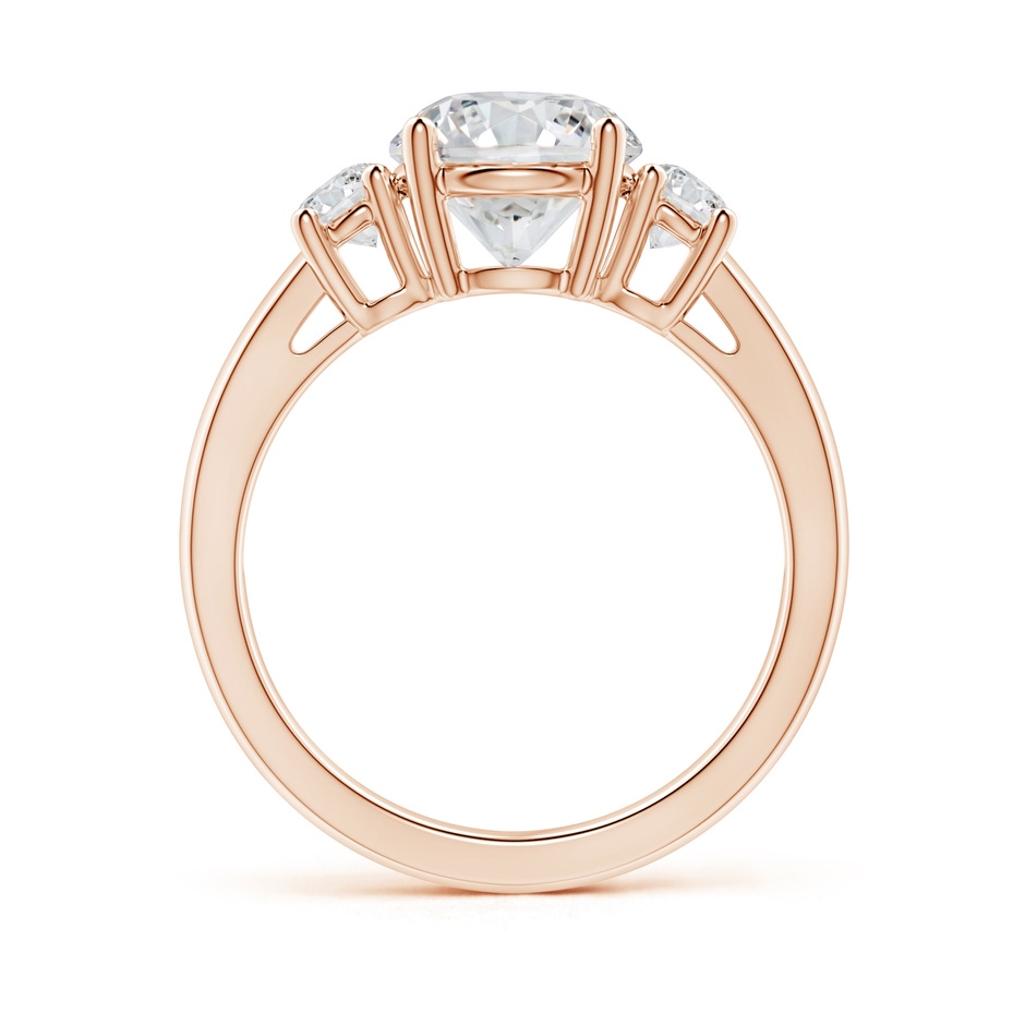 7.8mm HSI2 Round Diamond Three Stone Engagement Ring in Rose Gold side 199