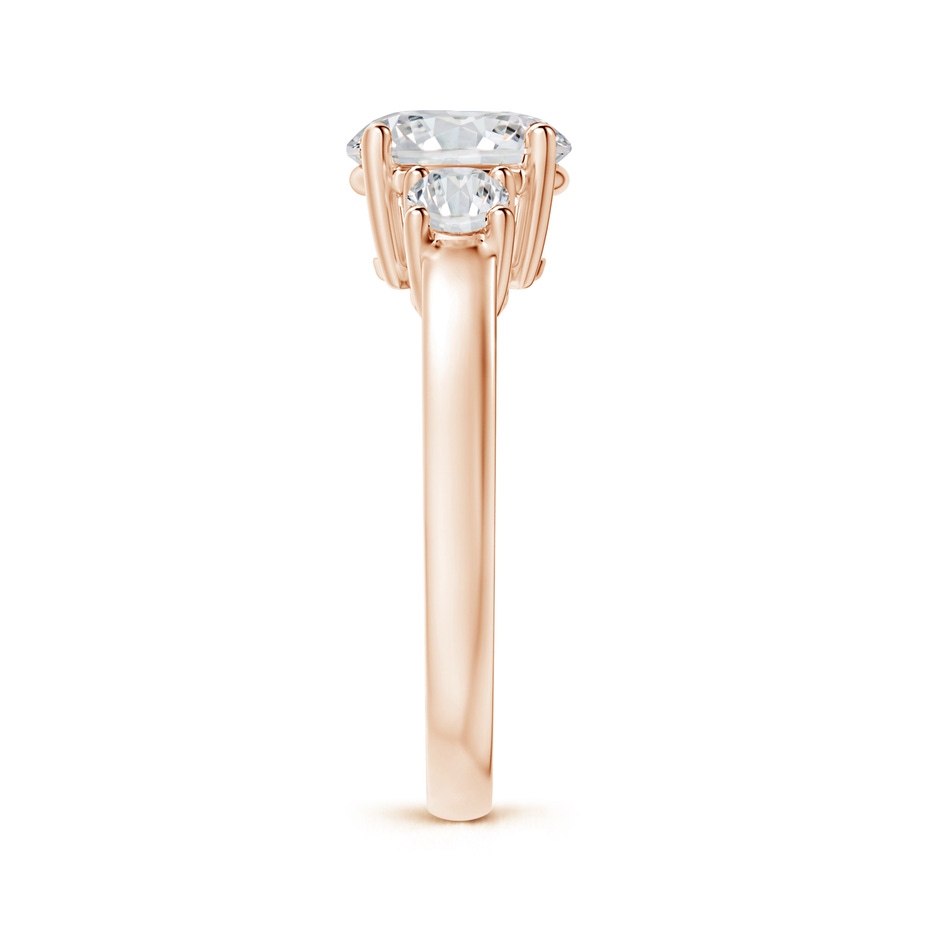 7.8mm HSI2 Round Diamond Three Stone Engagement Ring in Rose Gold side 299