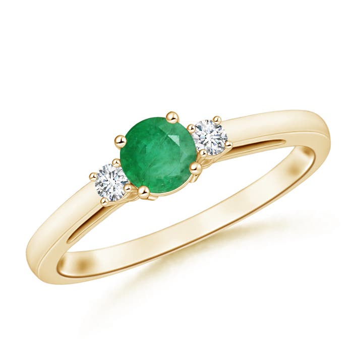 A - Emerald / 0.54 CT / 14 KT Yellow Gold