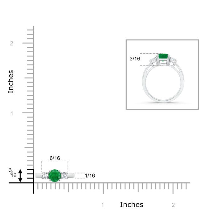 AA - Emerald / 0.54 CT / 14 KT White Gold