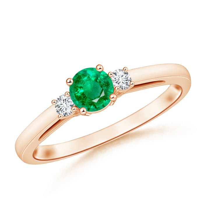 AAA - Emerald / 0.54 CT / 14 KT Rose Gold