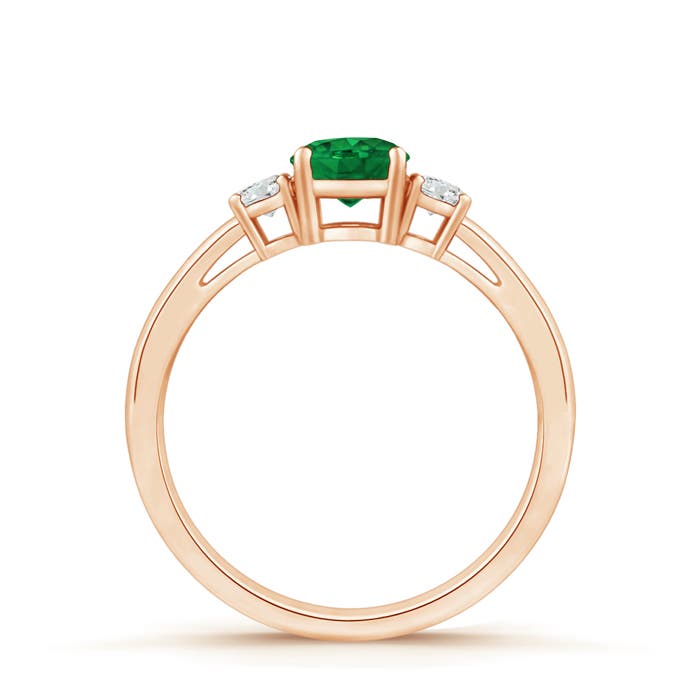 AAA - Emerald / 0.54 CT / 14 KT Rose Gold