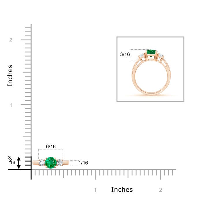 AAA - Emerald / 0.54 CT / 14 KT Rose Gold