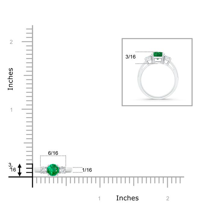 AAA - Emerald / 0.54 CT / 14 KT White Gold