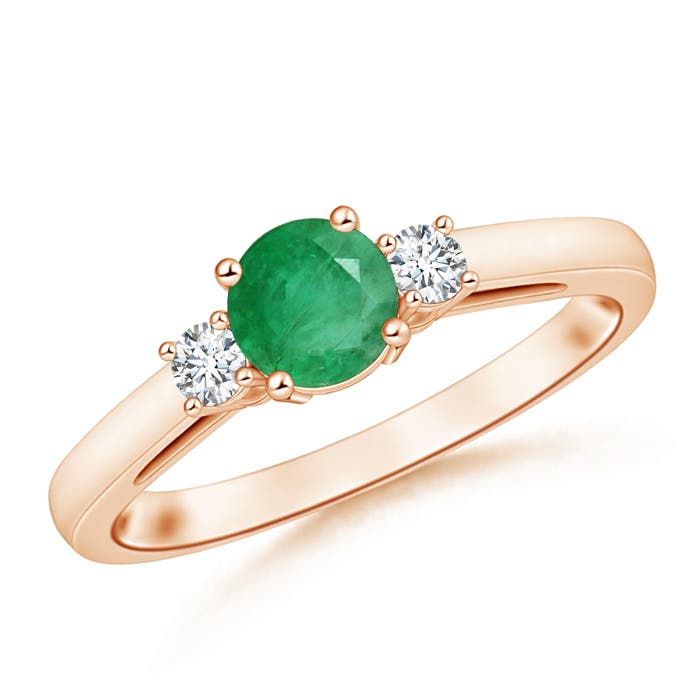 A - Emerald / 0.96 CT / 14 KT Rose Gold