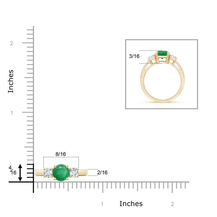 A - Emerald / 0.96 CT / 14 KT Yellow Gold