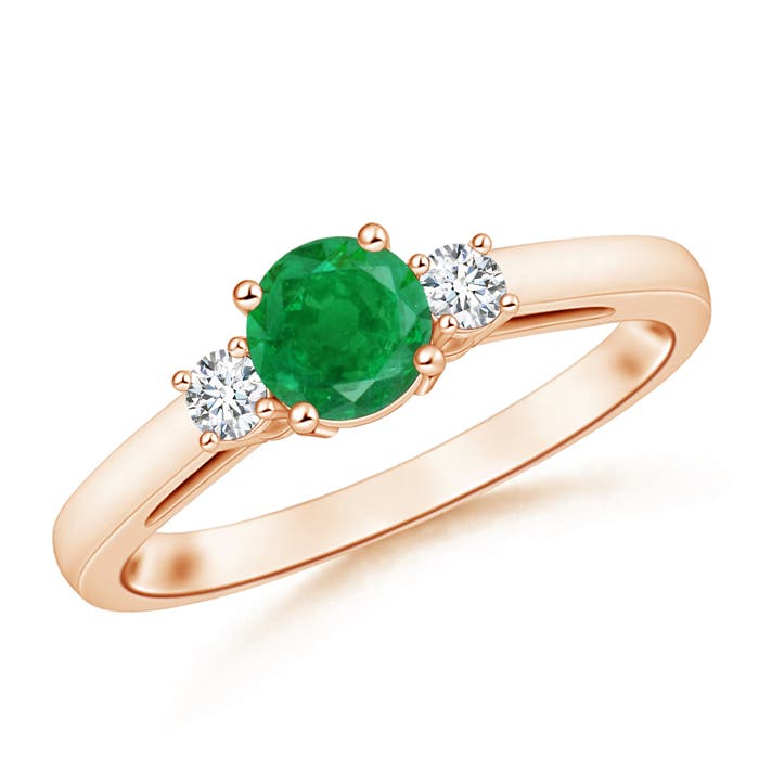 AA - Emerald / 0.96 CT / 14 KT Rose Gold