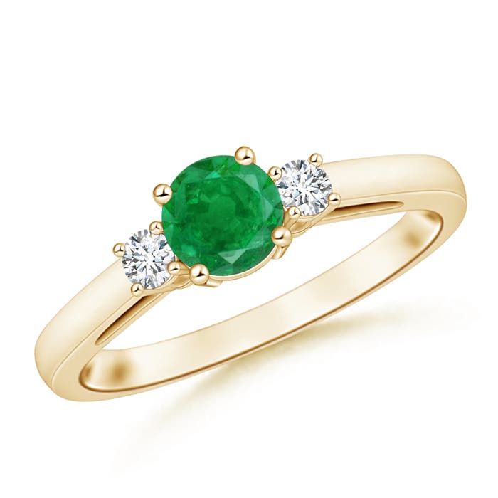 AA - Emerald / 0.96 CT / 14 KT Yellow Gold