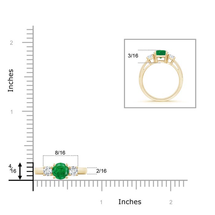 AA - Emerald / 0.96 CT / 14 KT Yellow Gold