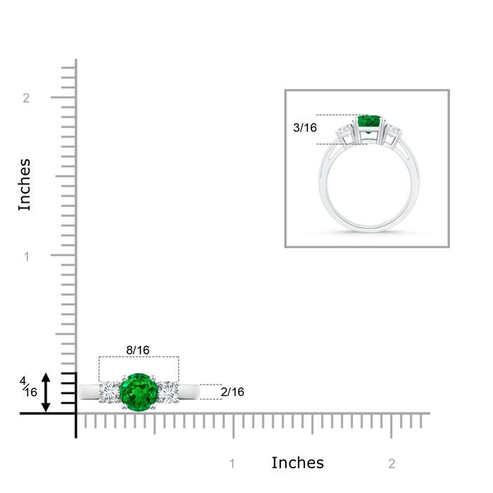 AAAA - Emerald / 0.96 CT / 14 KT White Gold