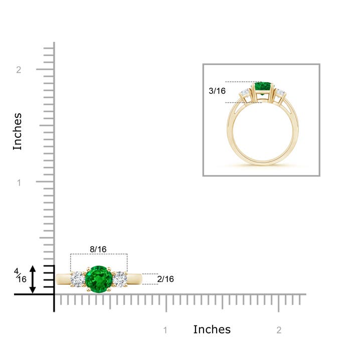 AAAA - Emerald / 0.96 CT / 14 KT Yellow Gold