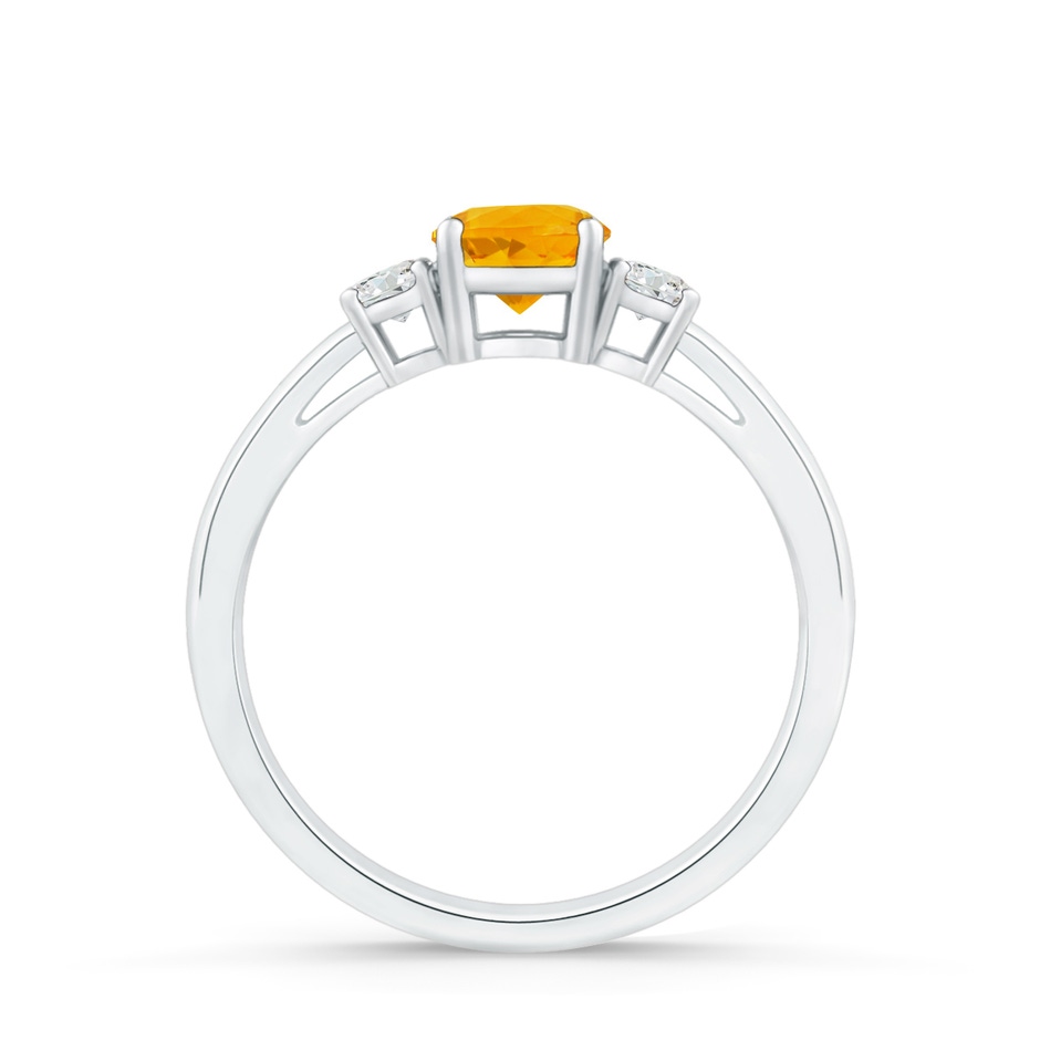5mm A Round Fire Opal & Diamond Three Stone Engagement Ring in S999 Silver side 199