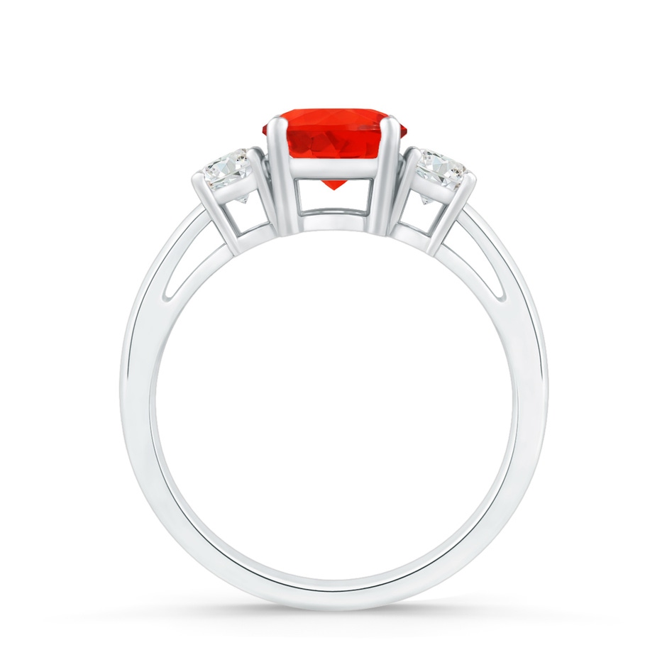 6mm AAAA Round Fire Opal & Diamond Three Stone Engagement Ring in P950 Platinum side 199