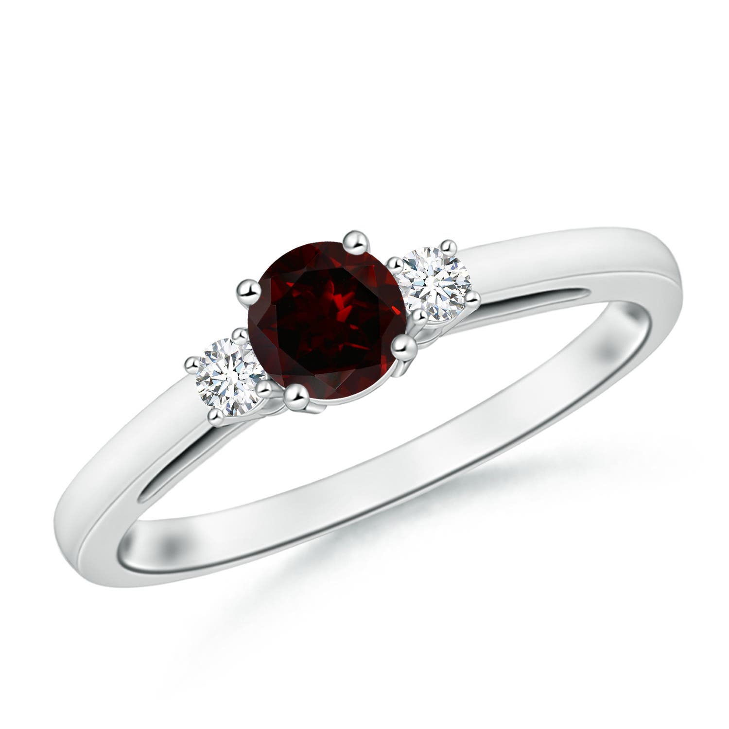 A - Garnet / 0.69 CT / 14 KT White Gold