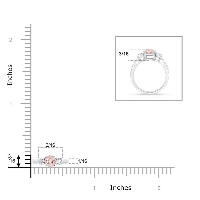 AA - Morganite / 0.51 CT / 14 KT White Gold