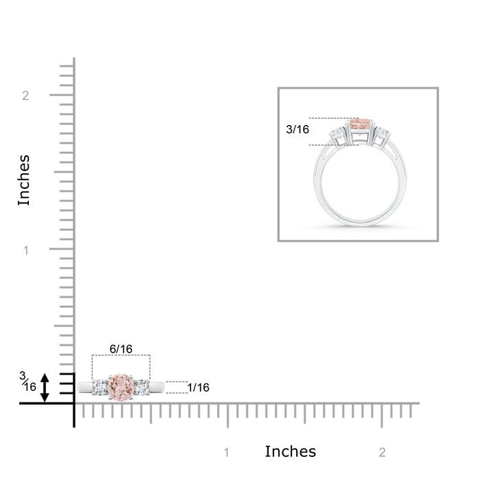 AAA - Morganite / 0.51 CT / 14 KT White Gold